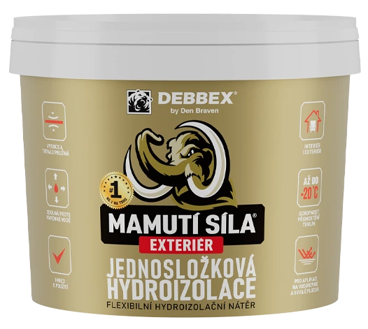 Jednosložková hydroizolace EXTERIÉR MAMUTÍ SÍLA – modrý kbelík 5 kg, Den Braven